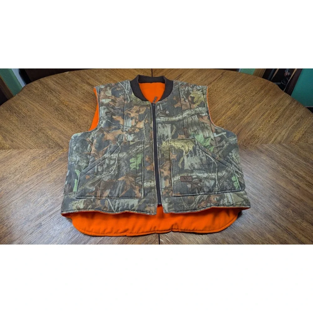 (Lot Of 2) Vintage‎ HFC Equipment & Walls Jacket & Vest Camo Hooded Reversible